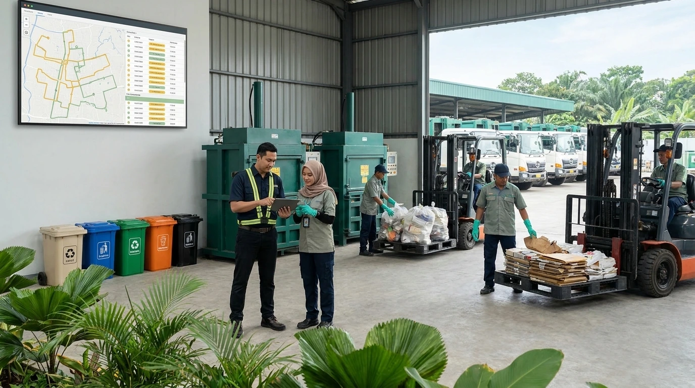 Foto koordinasi layanan B2B — Karya Limbah Group